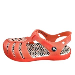 Crocs Girls Drew X Isabella Sandals Shoes Tomato Red White Size C2